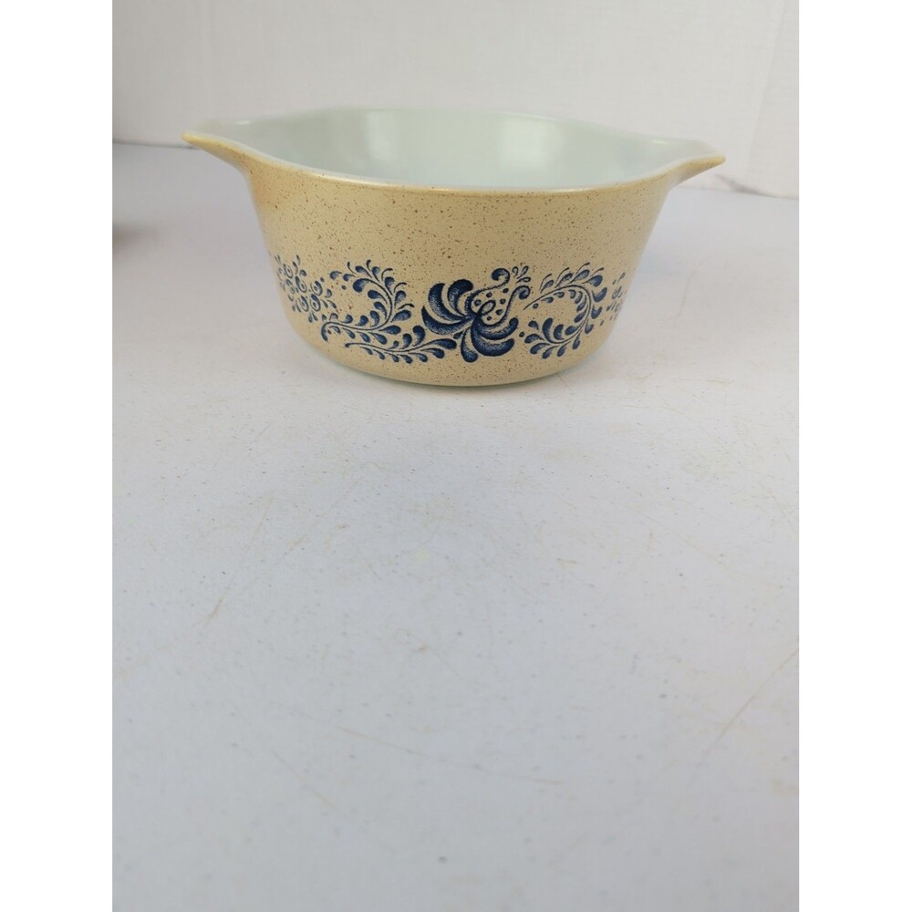 Vintage Pyrex By Corning Homestead Blue 474-B 1.5 qt Casserole Dish ~ NO LID